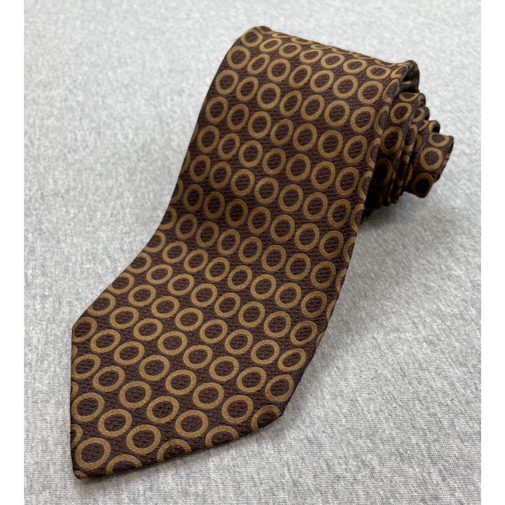 Banana Republic Tie Mens Classic 3.5" Geometric 100% Silk 58" Long Made In Italy